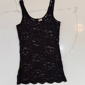 BKE Black Lace Tank Top